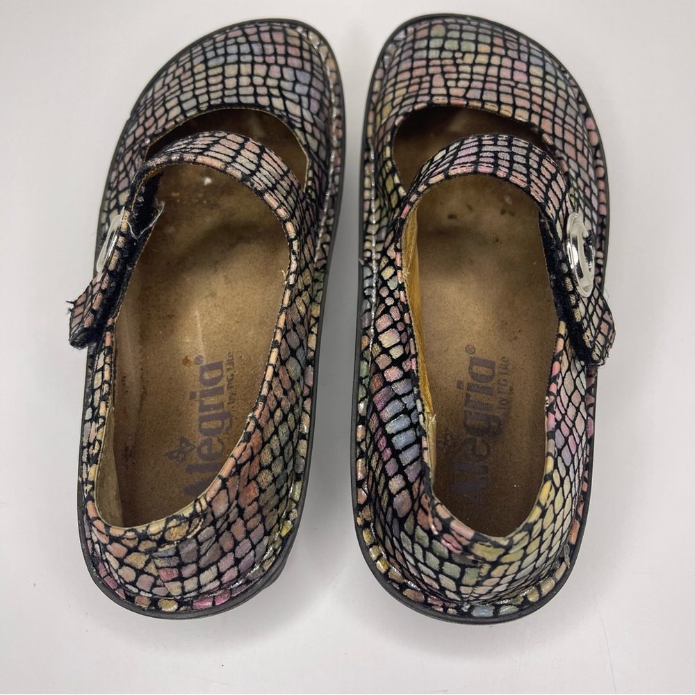 Alegria Women’s EU36 US 5-5.5 Mary Jane Comfort Nursing Shoes Rainbow Metallic - Picture 4 of 12